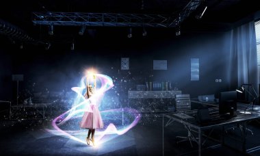 Balerin olmak için hayal. Karışık teknik