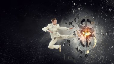 İşadamı tahrip doları. Karışık teknik