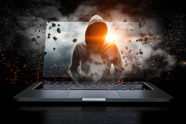 ネットワーク セキュリティとコンピューター犯罪。ミクスト メディア — ストック写真