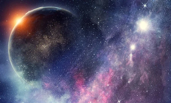 Przestrzeni planet i nebula — Zdjęcie stockowe