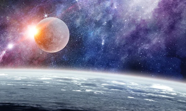 空间行星和星云 — 图库照片