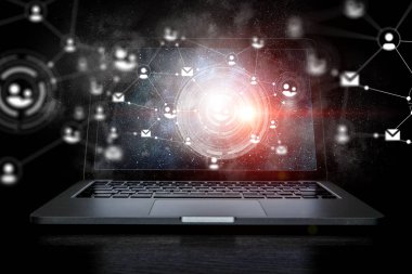 Sosyal bağlantı ve ağ. Karışık teknik