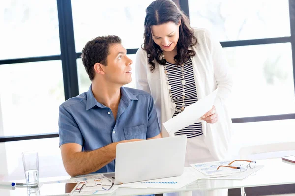 Image of two young business people in office — Stock Photo, Image