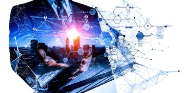 Ortaklık ve ekip çalışması kavramı. Karışık teknik