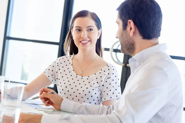 Image of two young business people in office — Stock Photo, Image