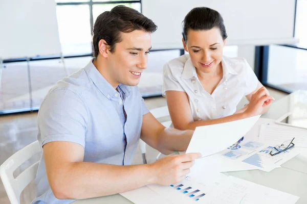 Image of two young business people in office — Stock Photo, Image