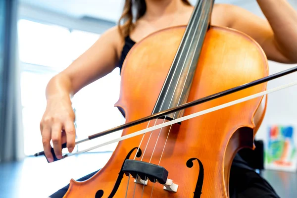 Cellist Playing Violoncello Musical Instrument Orchestra — Stock Photo, Image