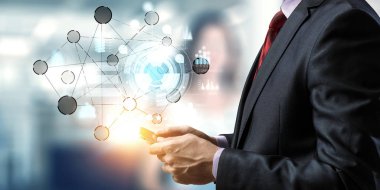 Küresel ağ kavramı. Karışık teknik