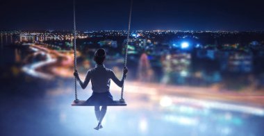 Mutlu dikkatsiz çocukluk. Karışık teknik