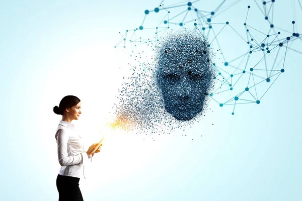 Artificial intelligence and future technologies. Mixed media — Stock Photo, Image