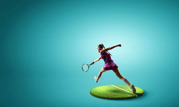 Un gran jugador de tenis. Medios mixtos — Foto de Stock