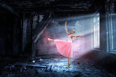 Balerin olmak için hayal. Karışık teknik