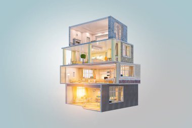 Bu tasarım kişiliği vardır. Karışık teknik