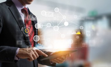 Küresel ağ kavramı. Karışık teknik