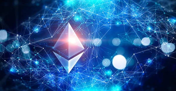 Ethereum sembol ve bağlantı çizgileri