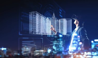 Etkileyici sanal gerçeklik yaşıyor. Karışık teknik