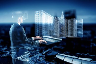 En son teknolojileri iş için. Karışık teknik