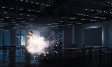 Balerin olmak için hayal. Karışık teknik