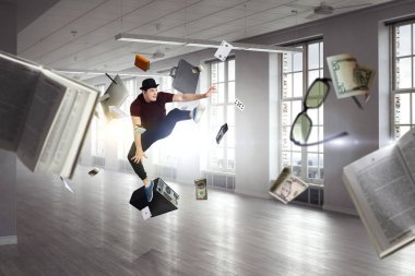 Onun dünya danstır. Karışık teknik