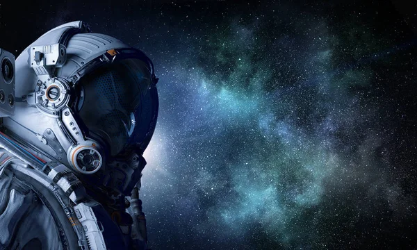 Första resa till rymden. Mixed media — Stockfoto