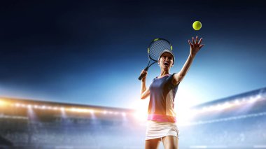 Büyük tenis oyuncusu. Karışık teknik