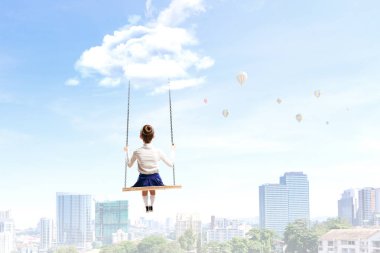 Mutlu dikkatsiz çocukluk. Karışık teknik