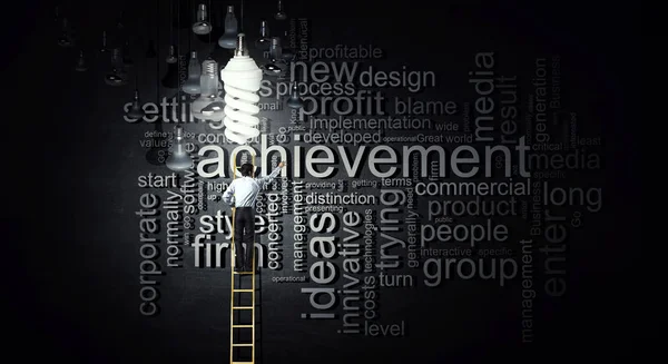 Great idea for success achieving. Mixed media — Stock Photo, Image