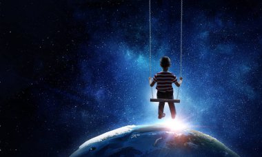 Mutlu dikkatsiz çocukluk. Karışık teknik