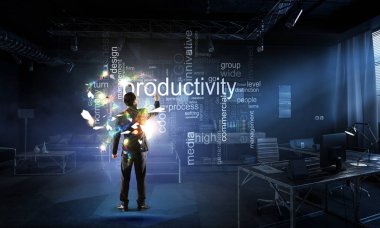 Anahtar kelimeler için etkili iş kavramı. Karışık teknik