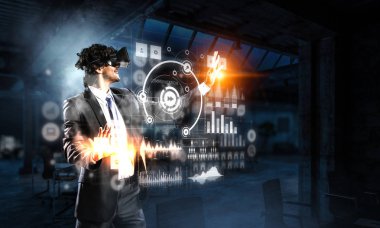 En son teknolojileri iş için. Karışık teknik