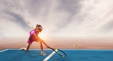 Büyük tenis oyuncusu. Karışık teknik