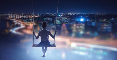 Mutlu dikkatsiz çocukluk. Karışık teknik