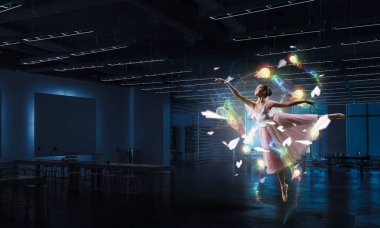 Balerin olmak için hayal. Karışık teknik