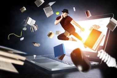 Onun dünya danstır. Karışık teknik
