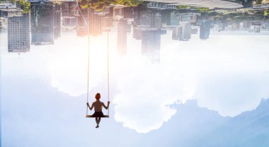 Mutlu dikkatsiz çocukluk. Karışık teknik