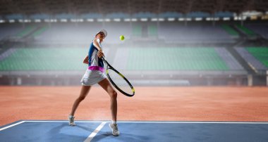 Büyük tenis oyuncusu. Karışık teknik