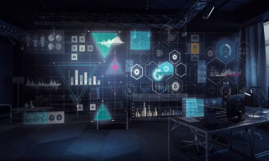 Yenilikçi teknoloji arka plan. Karışık teknik