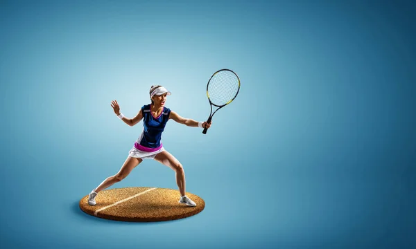 Un gran jugador de tenis. Medios mixtos — Foto de Stock