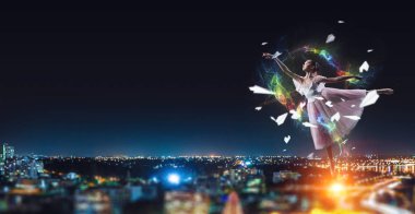 Balerin olmak için hayal. Karışık teknik