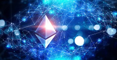 Ethereum sembol ve bağlantı çizgileri