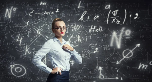 Mujer profesora en gafas — Foto de Stock