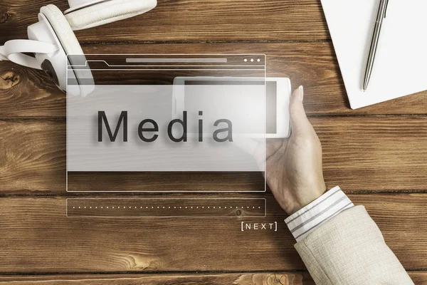 Tecnologie dei media in uso — Foto Stock