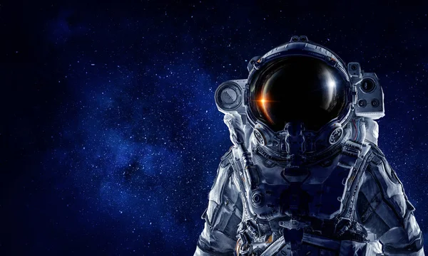 Eerste reis naar de ruimte. Mixed media — Stockfoto