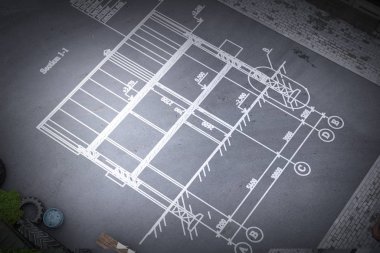 Mimari plan arka plan. Karışık teknik