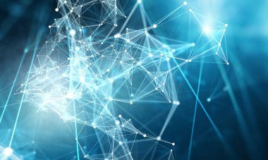 Bağlantı ve iletişim kavramı. 3D render