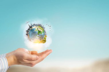 elinde bütün dünya