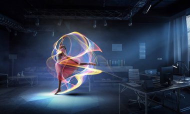 Balerin olmak için hayal. Karışık teknik