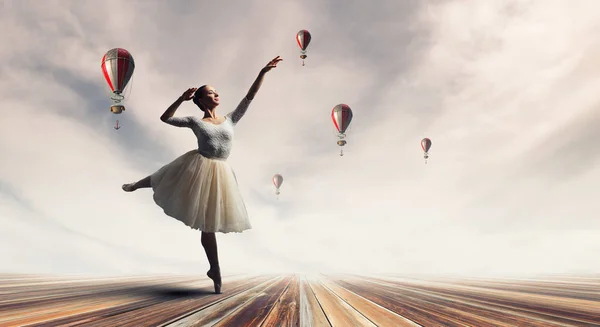Elegante ballerina dansen. Mixed media — Stockfoto