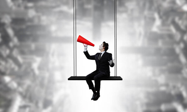 Young man mime. Mixed media