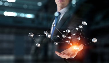 Ortaklık ve ekip çalışması kavramı. Karışık teknik